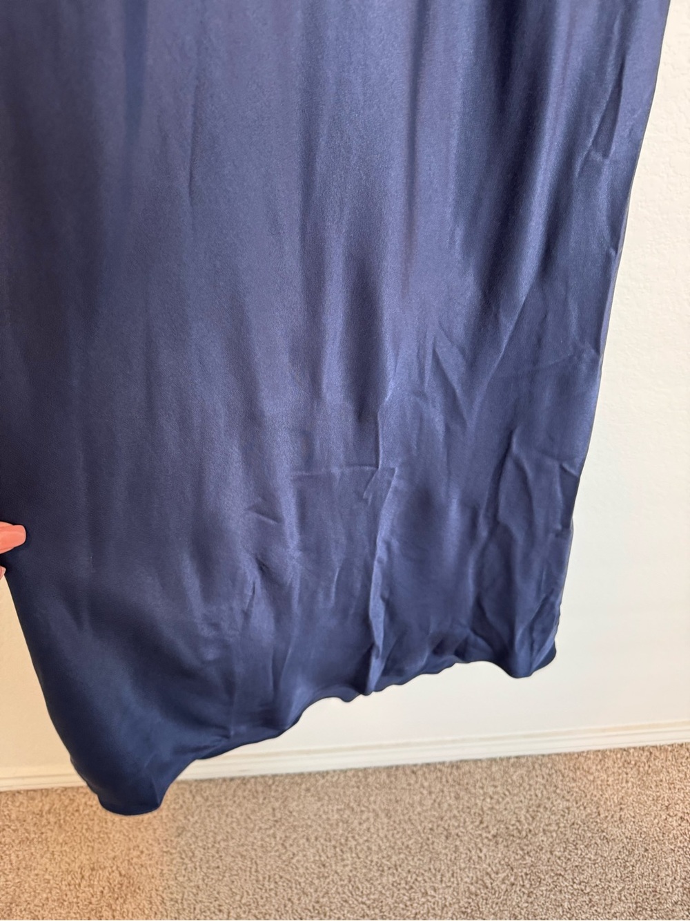 Rails Solene Navy Blue Midi Lightweight Satin Sleeveless Dress - Picture 7 of 12